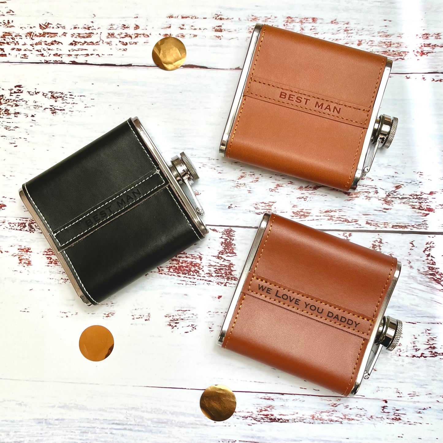 Personalised Leather Hip Flask