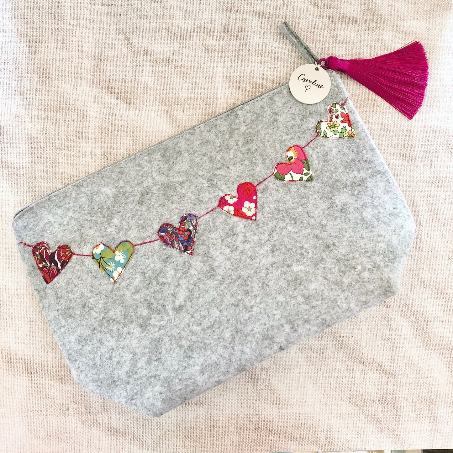 Liberty Print and Felt make-up bag