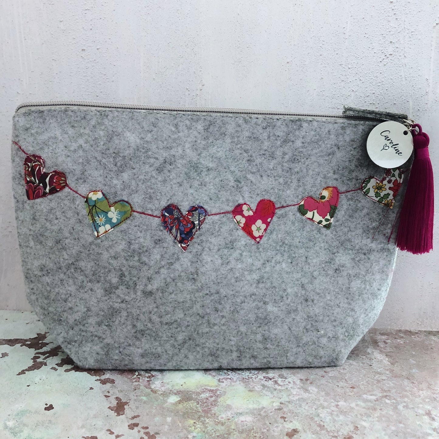 Liberty Print and Felt make-up bag