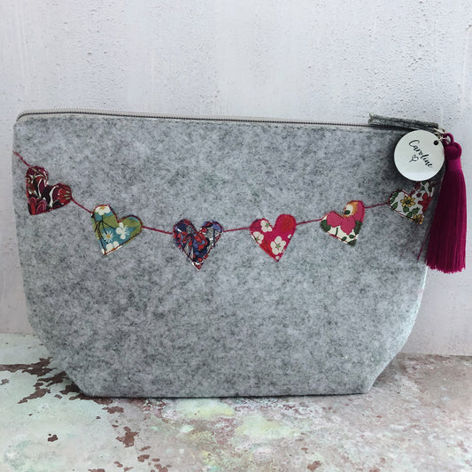 Liberty Print and Felt make-up bag