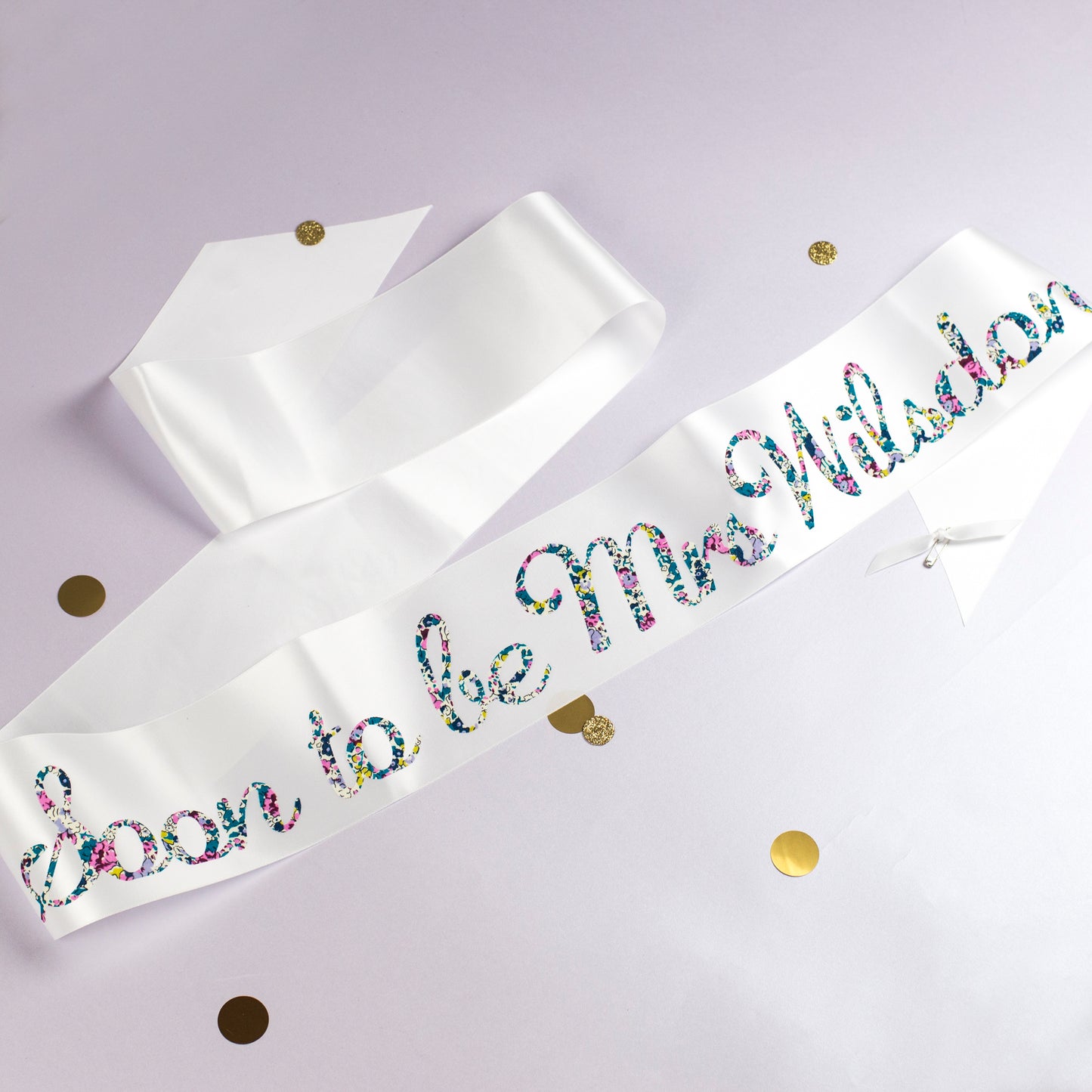 Personalised Liberty Print ‘Bride to be’ Sash