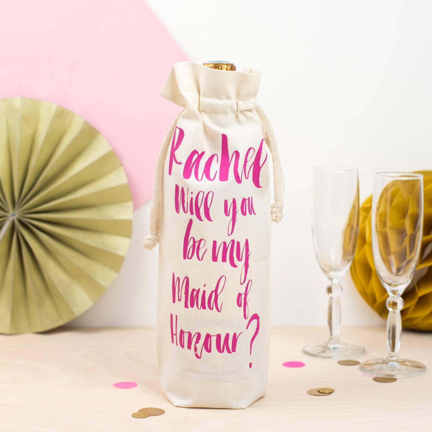 Personalised 'Will you be my Bridesmaid?' Bottle Bag