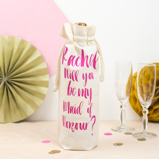 Personalised 'Will you be my Bridesmaid?' Bottle Bag