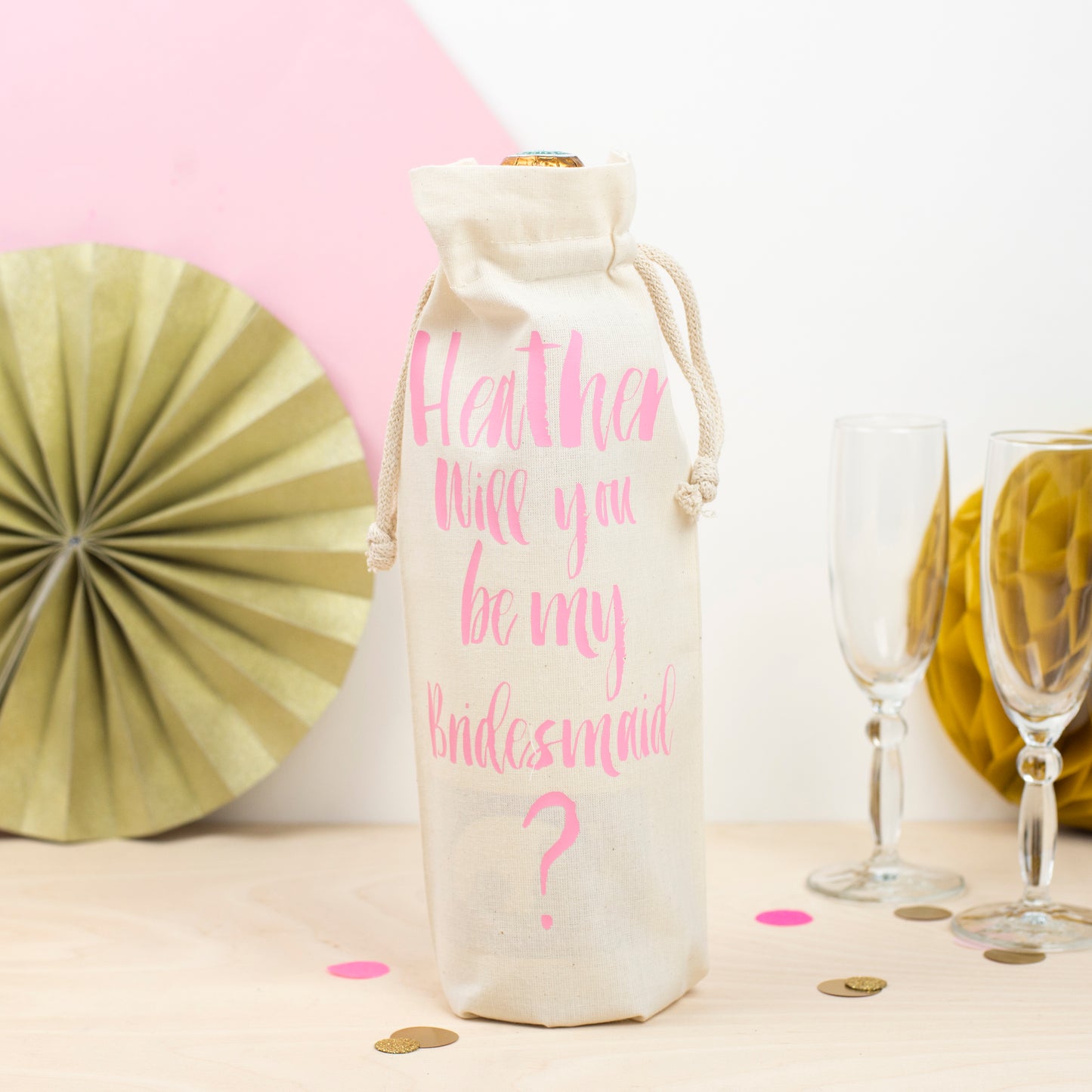 Personalised 'Will you be my Bridesmaid?' Bottle Bag