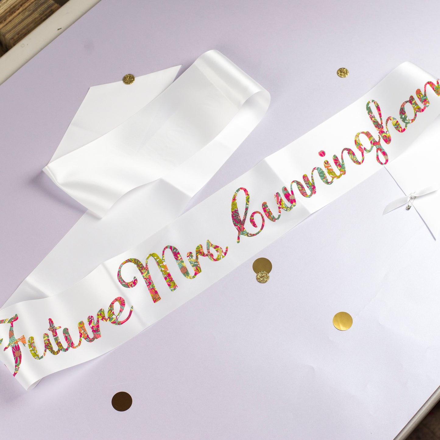 Personalised Liberty Print ‘Bride to be’ Sash