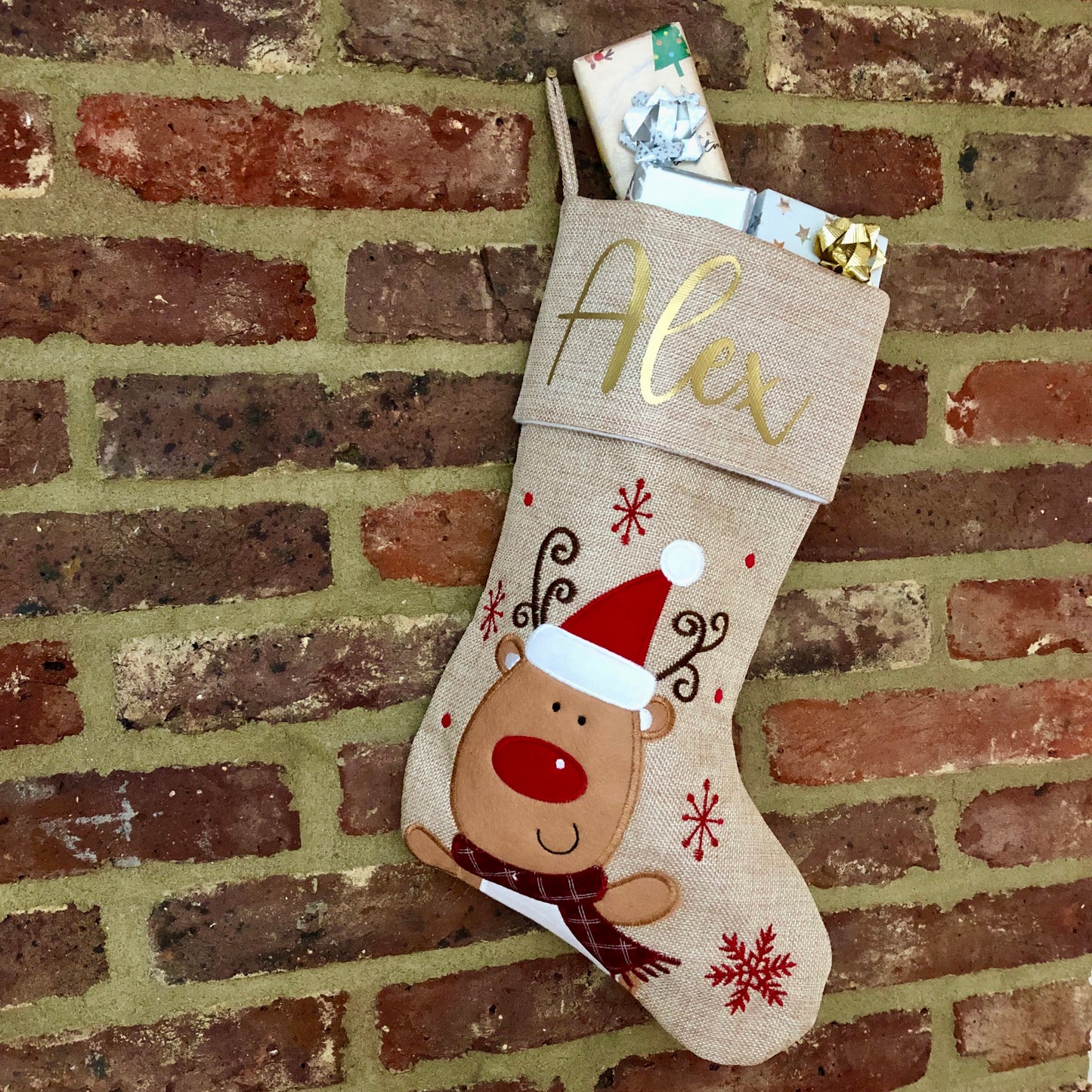 Hessian Reindeer Stocking