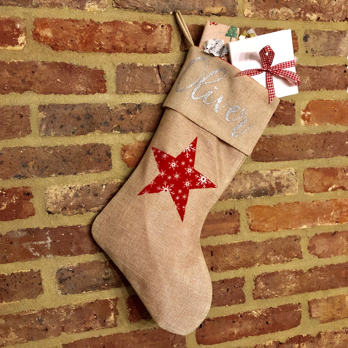 Hessian Star Stocking
