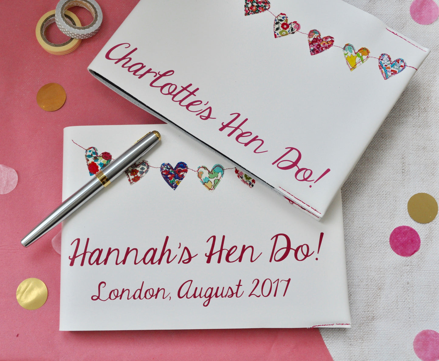 Liberty print 'Heart Bunting' Hen Party Journal
