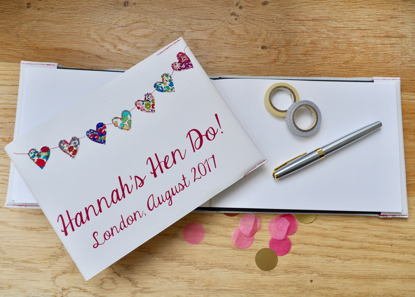 Personalised Liberty Heart Bunting Hen Party Journal