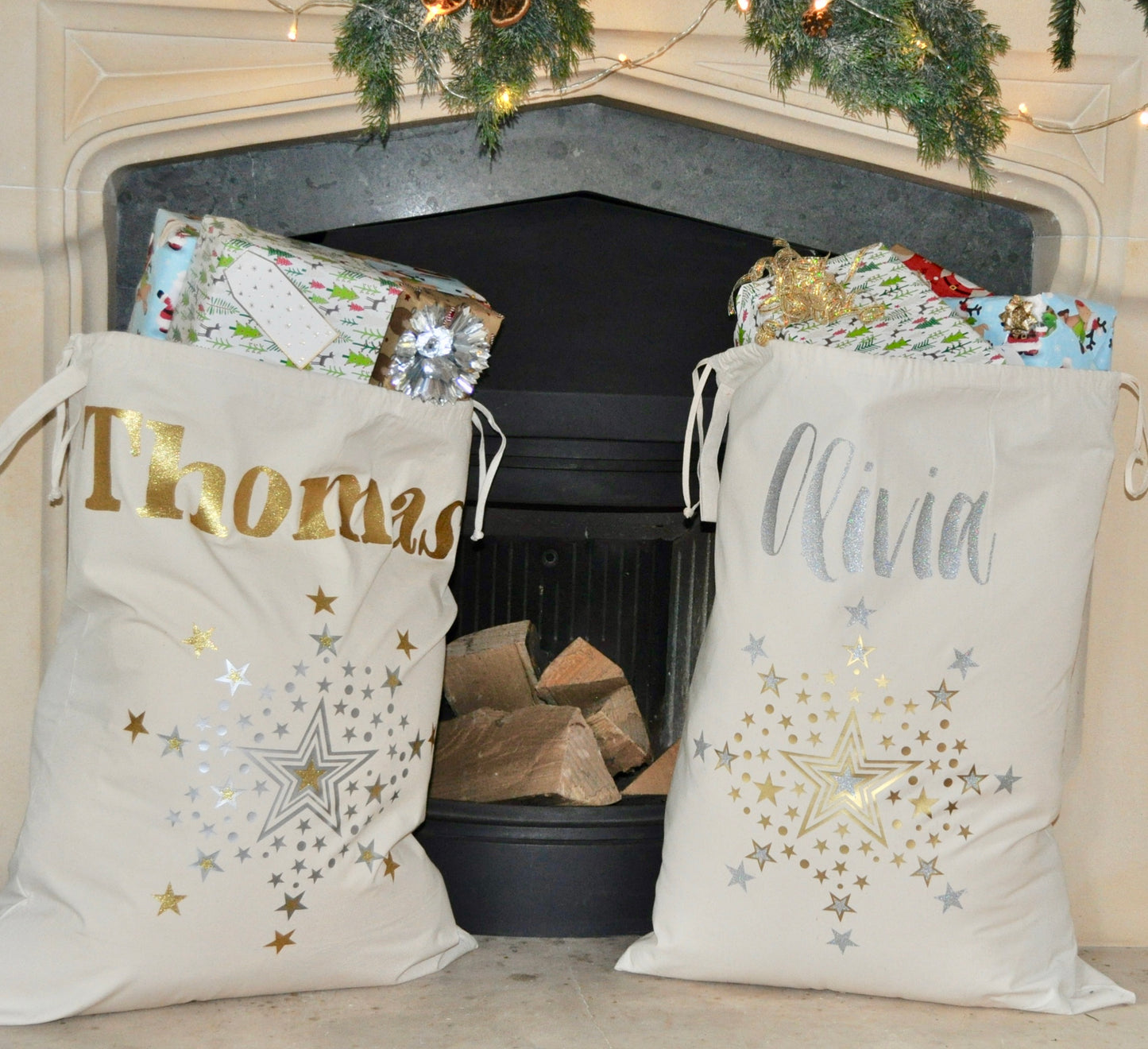 Personalised XL Contemporary Christmas sack
