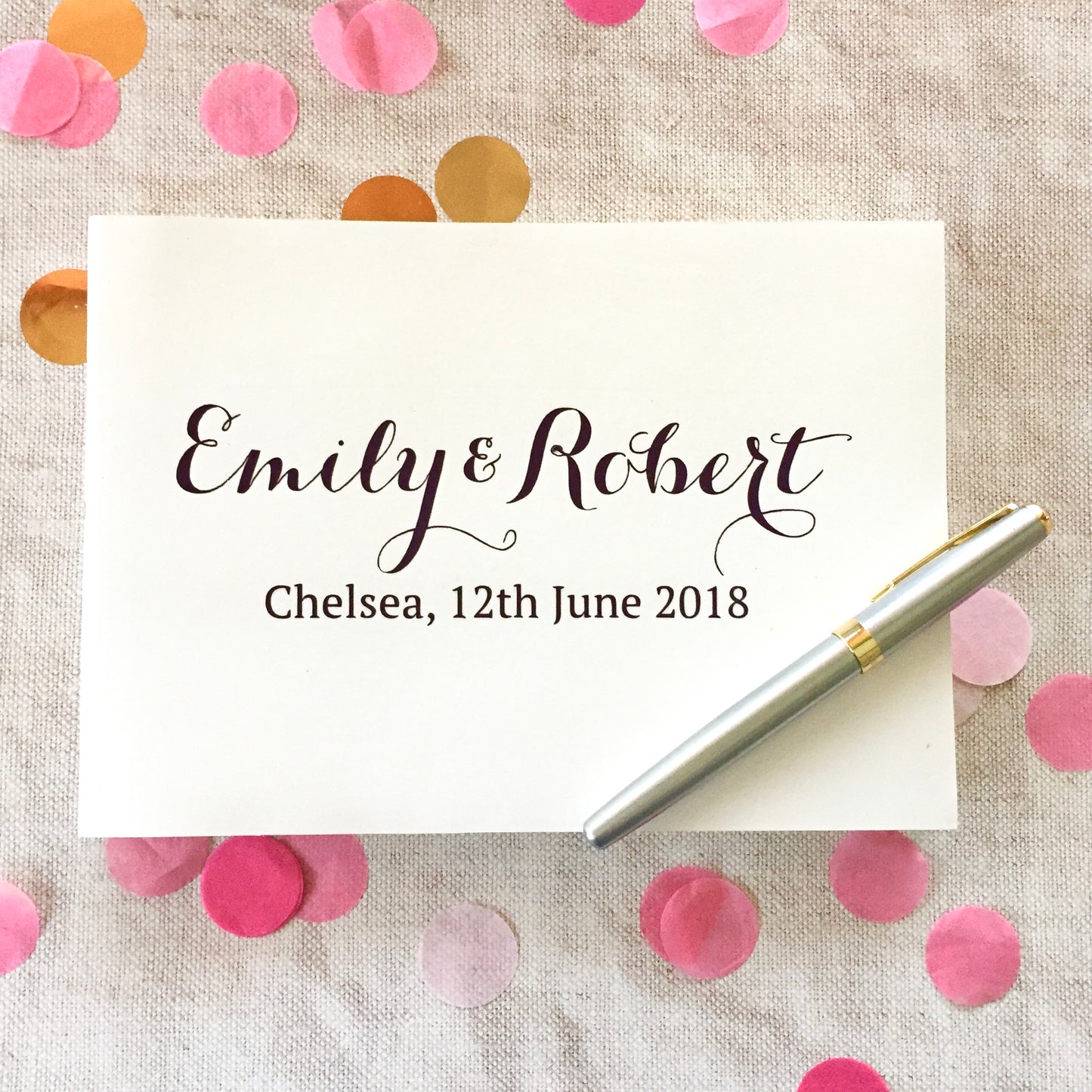 Personalised Calligraphy style Script Wedding Guest Book