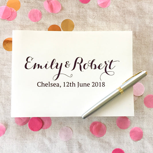 Personalised Calligraphy style Script Wedding Guest Book