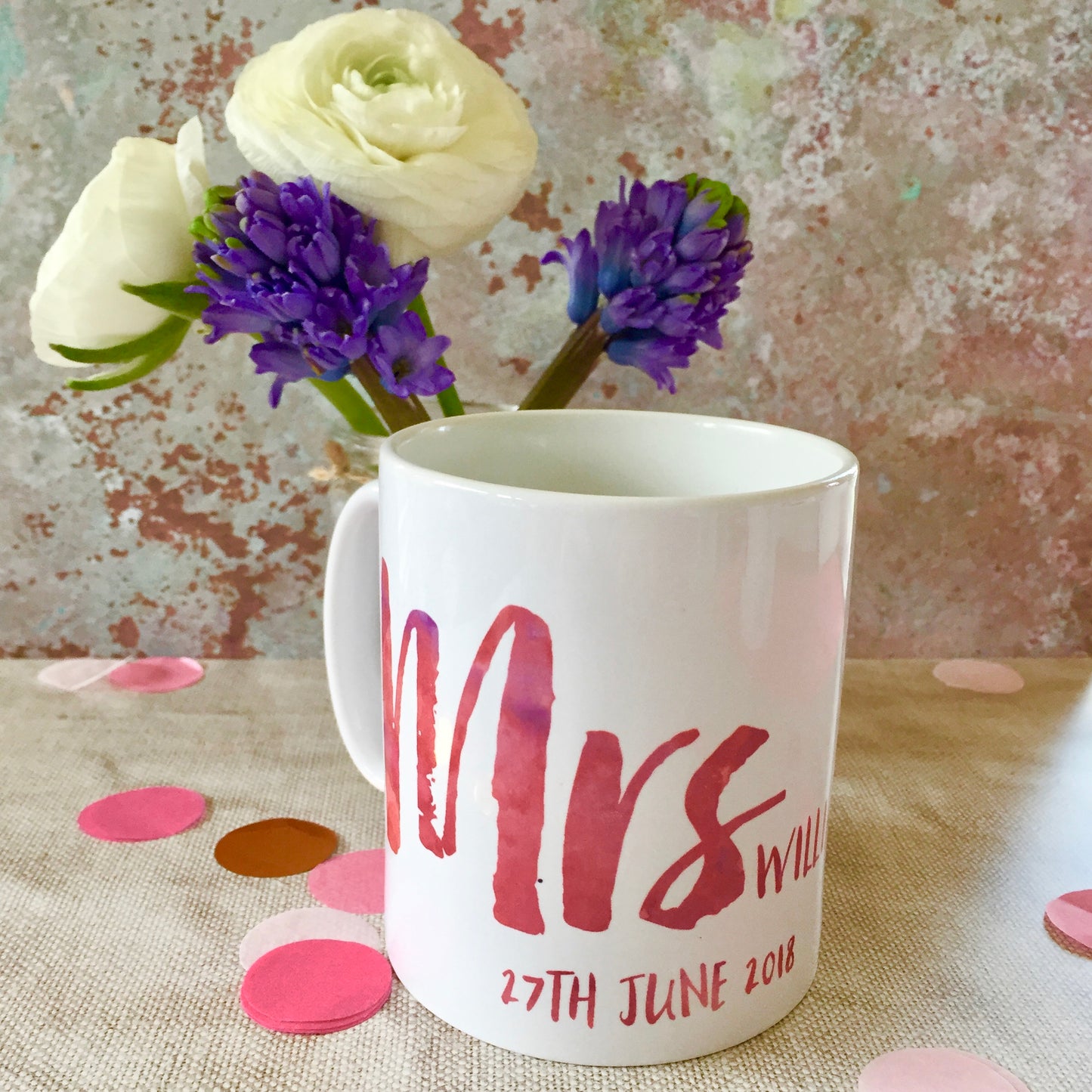 Personalised Contemporary Mr & Mrs Mugs