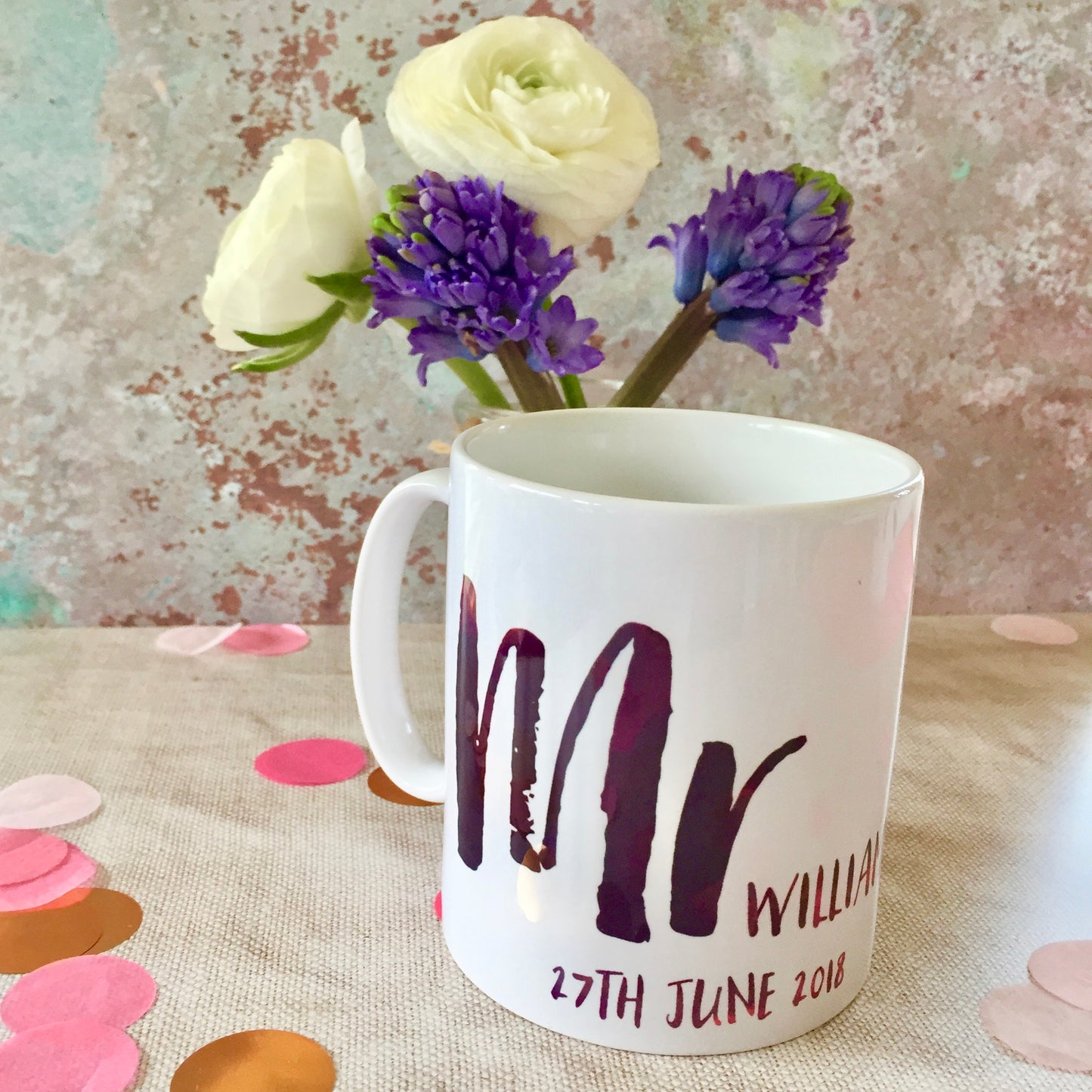 Personalised Contemporary Mr & Mrs Mugs