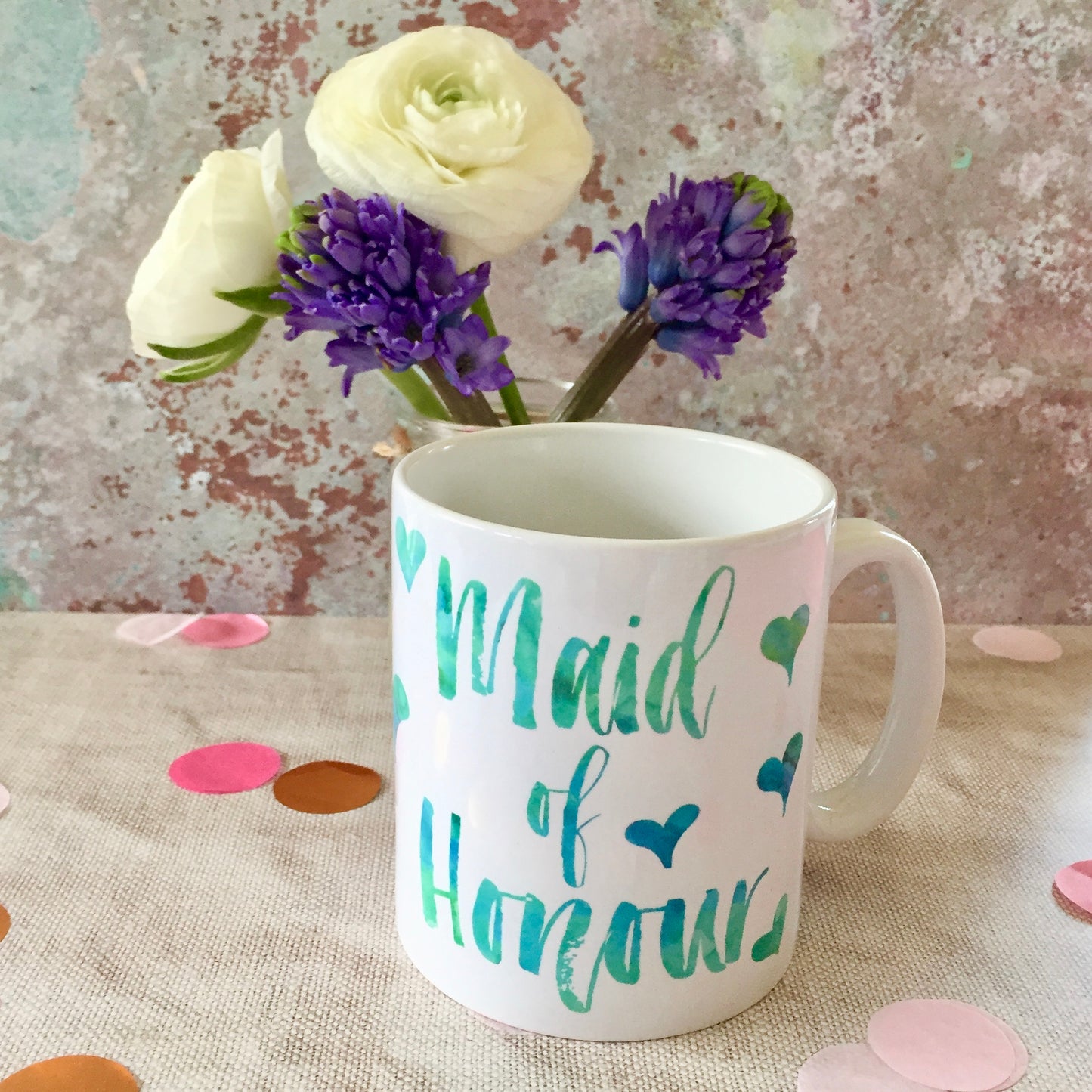 Personalised Contemporary Wedding Party ‘Thank you’ Mug