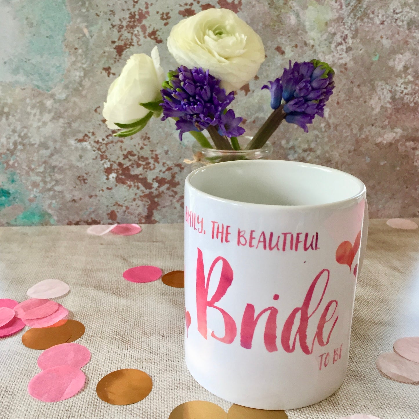 Personalised Contemporary ‘Beautiful Bride to be’ Mug