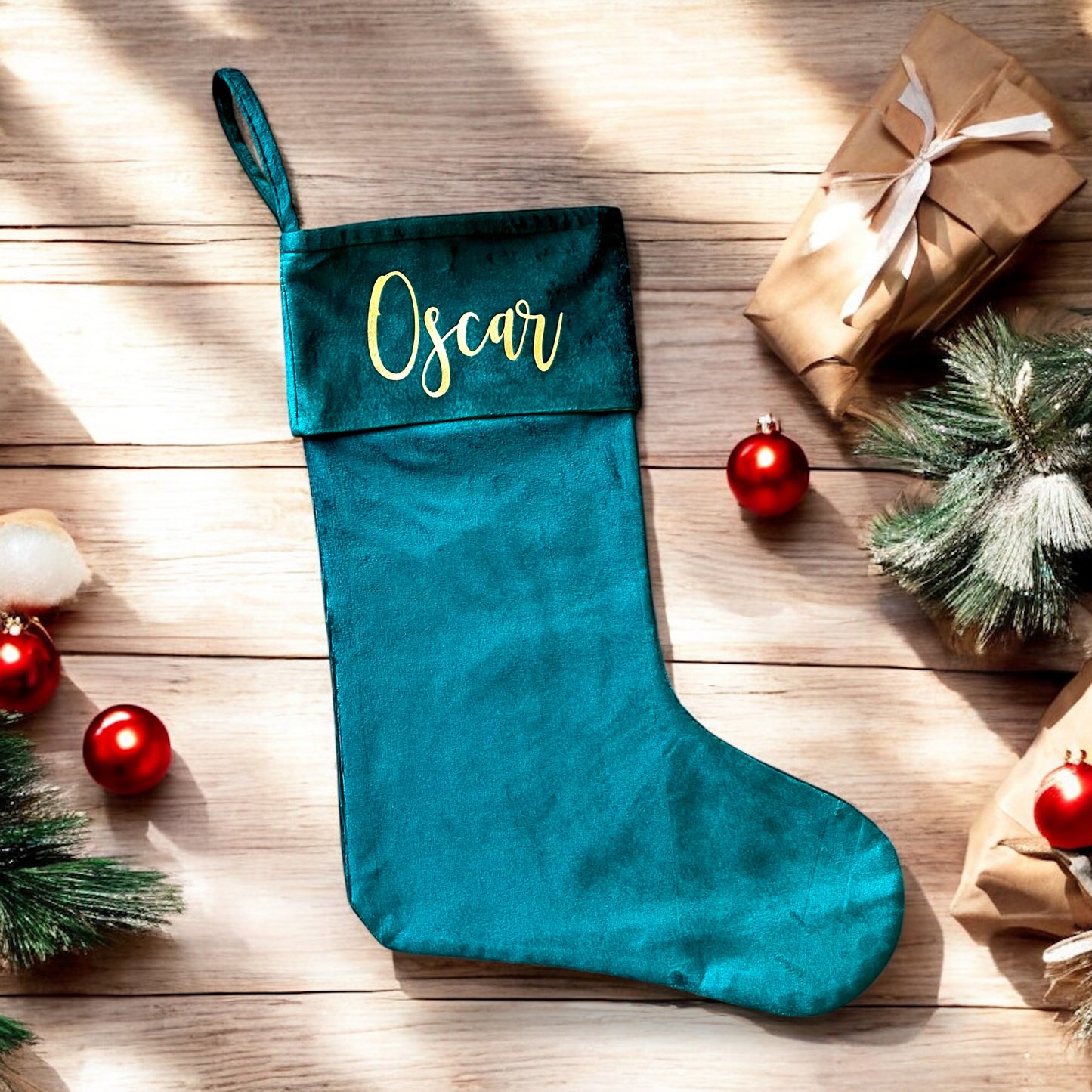 Green Velvet Stocking