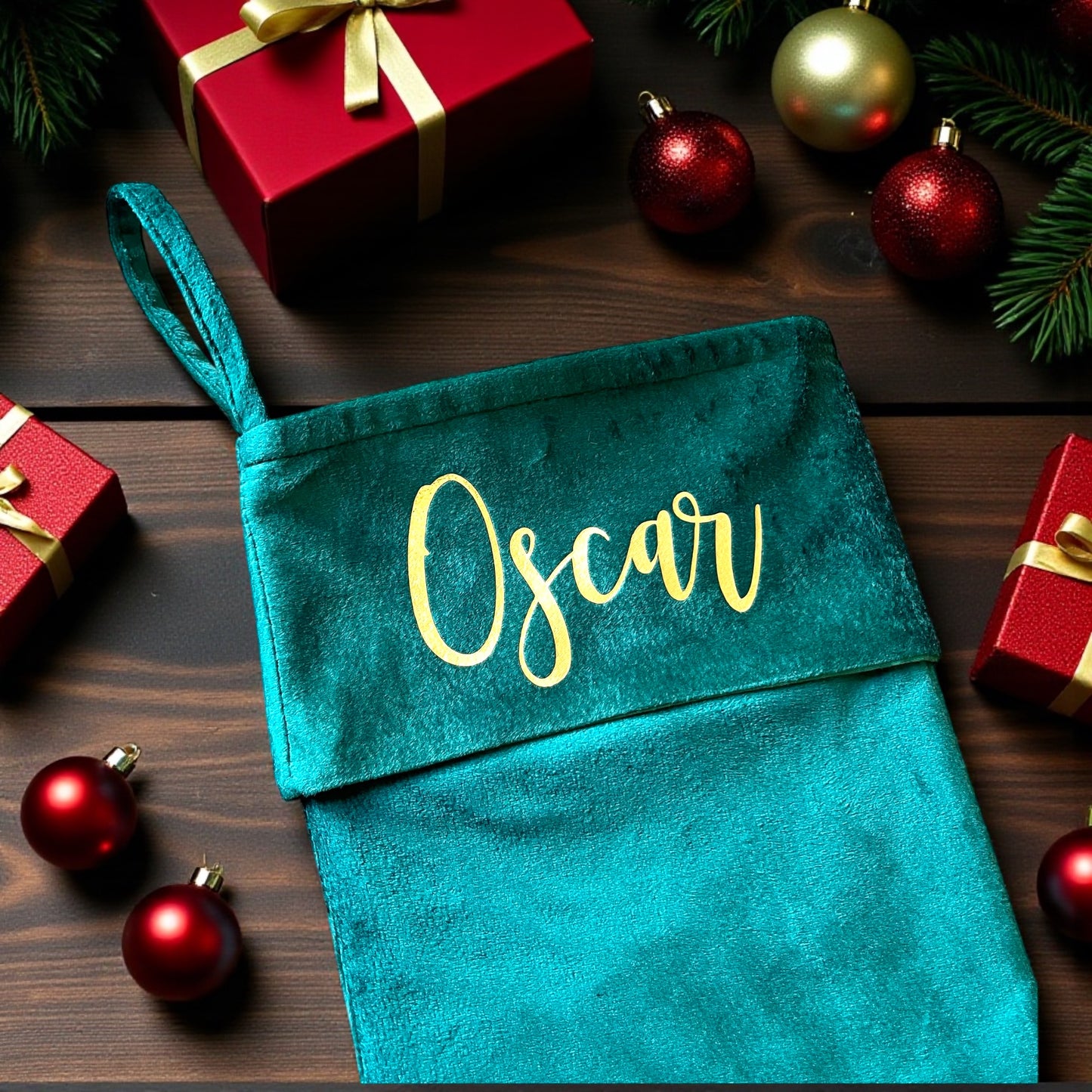 Green Velvet Stocking