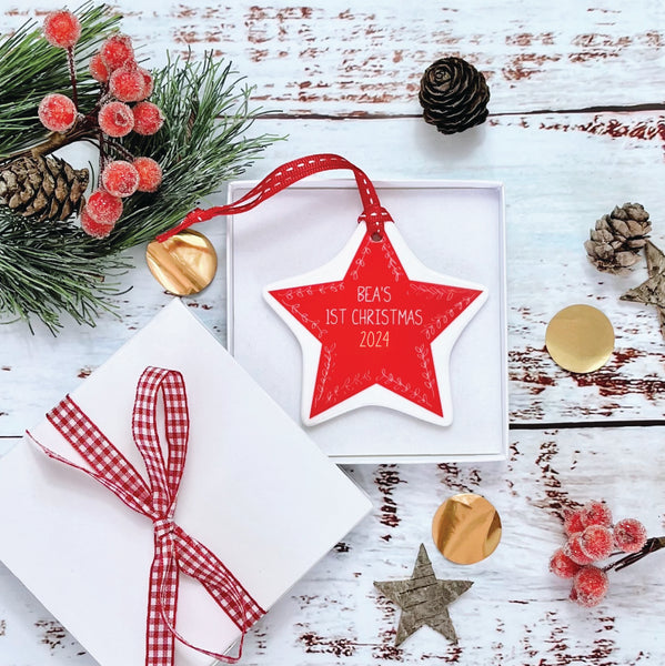 Personalised Ceramic Star Tree Decoration