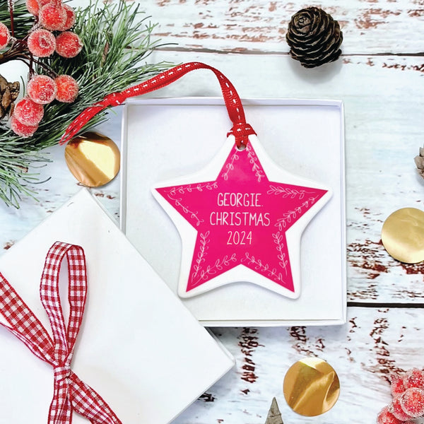 Personalised Ceramic Star Tree Decoration