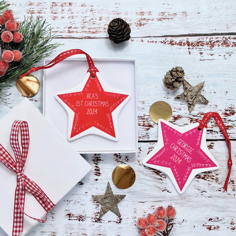 Personalised Ceramic Star Tree Decoration