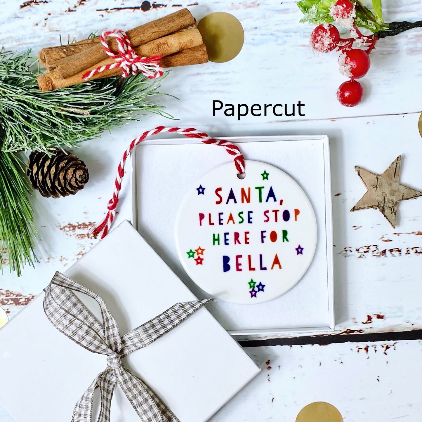 Personalised Santa Stop Here Decoration