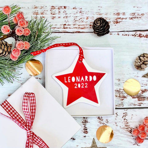 ‘Bright and Bold’ Personalised Star tree decoration