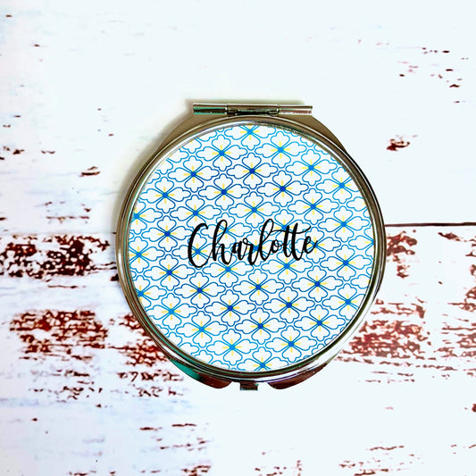 Round Flower Compact Mirror