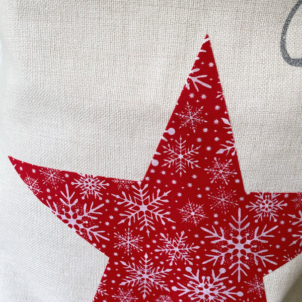 Personalised Star Linen Christmas Sack
