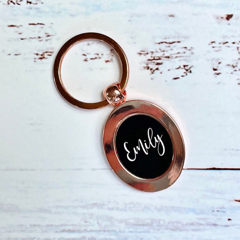 Oval Rose Gold Key Ring
