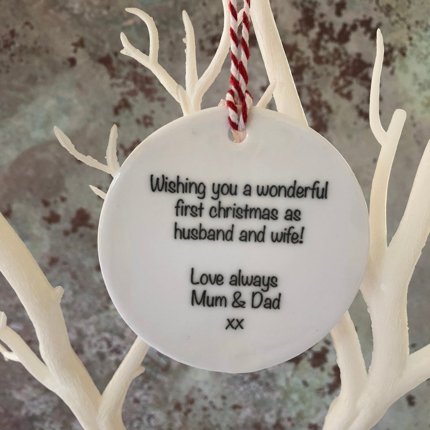 1st Christmas As Mr And Mrs Reindeer Decoration