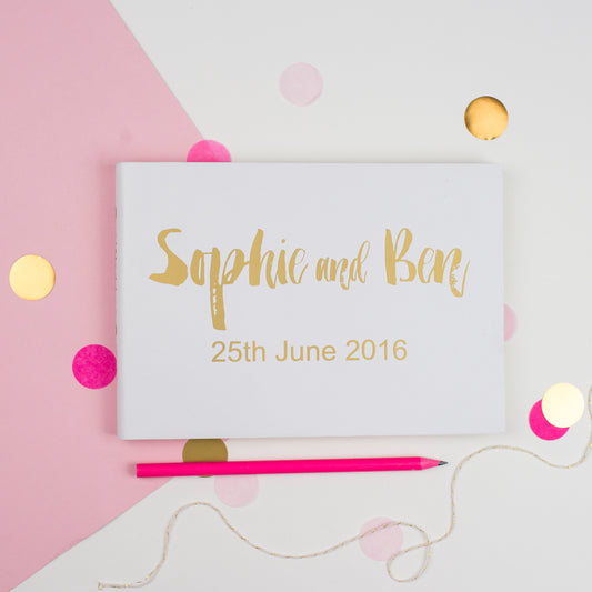 Contemporary Leather Wedding Guest Book