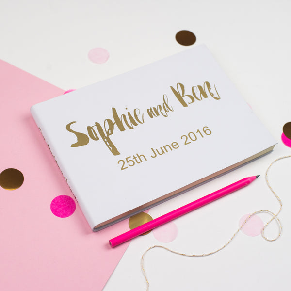 Contemporary Leather Wedding Guest Book