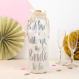 Personalised Contemporary ‘Bubbly for the Bride to be!’ Bottle Bag