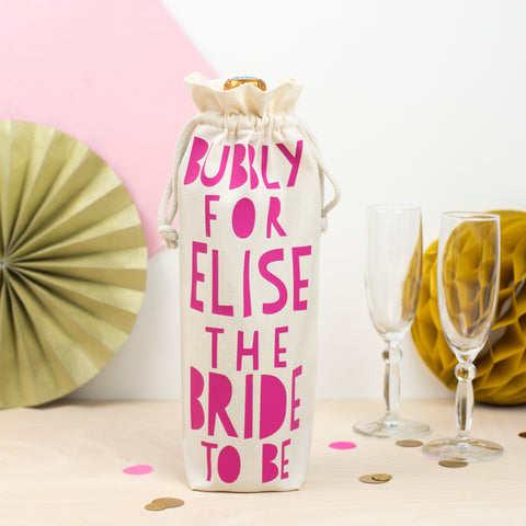 Personalised Papercut ‘Bubbly for the Bride to be!’ Bottle Bag