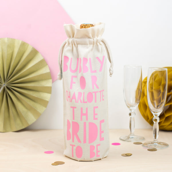 Personalised Papercut ‘Bubbly for the Bride to be!’ Bottle Bag
