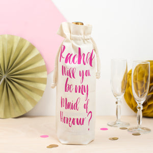 Personalised 'Will you be my Bridesmaid?' Bottle Bag