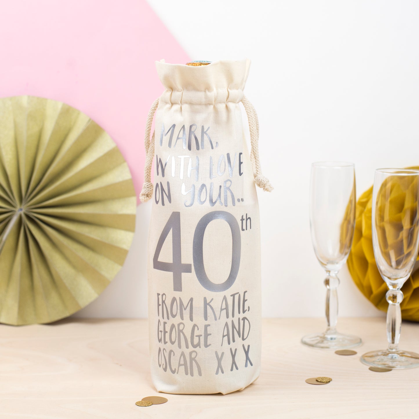 Personalised 'Milestone' Birthday Bottle Bag