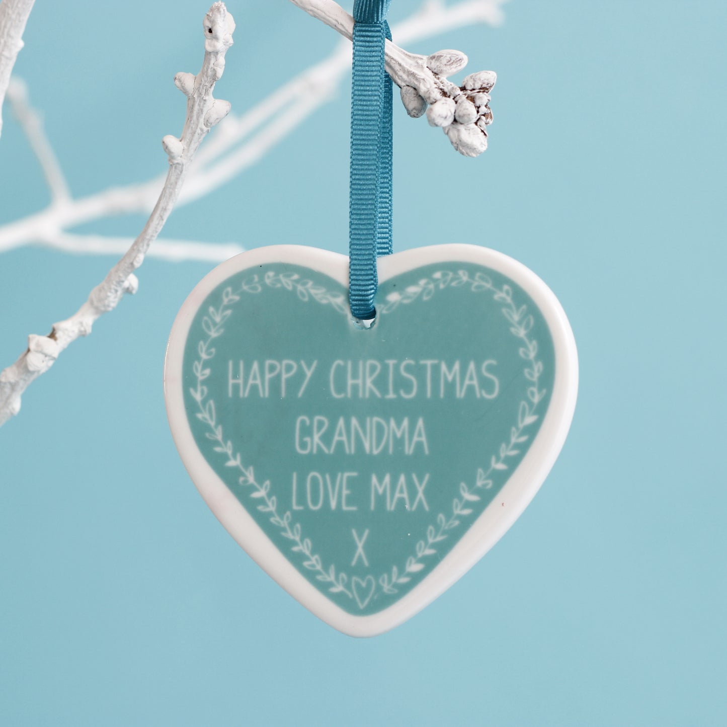 Personalised Ceramic Heart Tree Decoration