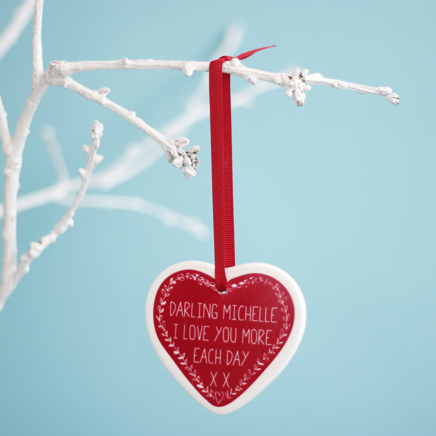 Personalised Ceramic Heart Tree Decoration