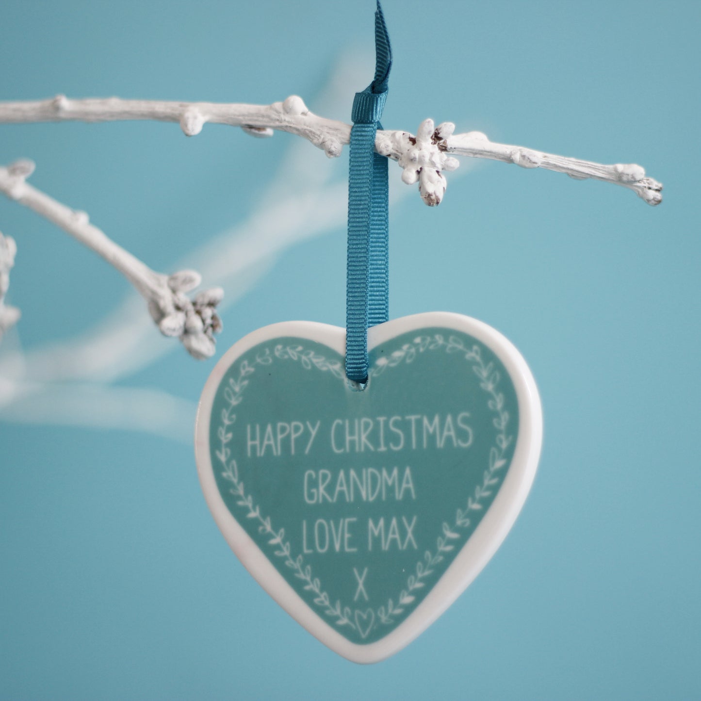 Personalised Ceramic Heart Tree Decoration