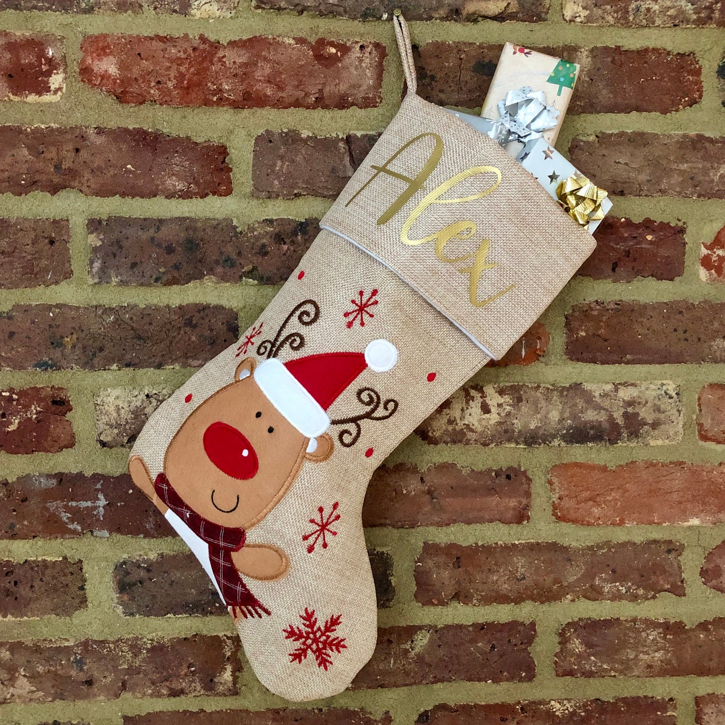 Hessian Reindeer Stocking