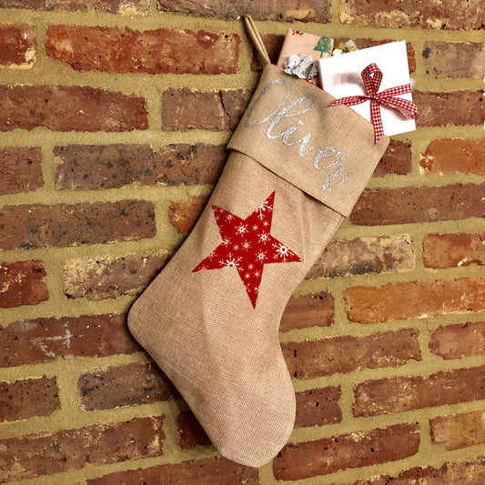 Hessian Star Stocking