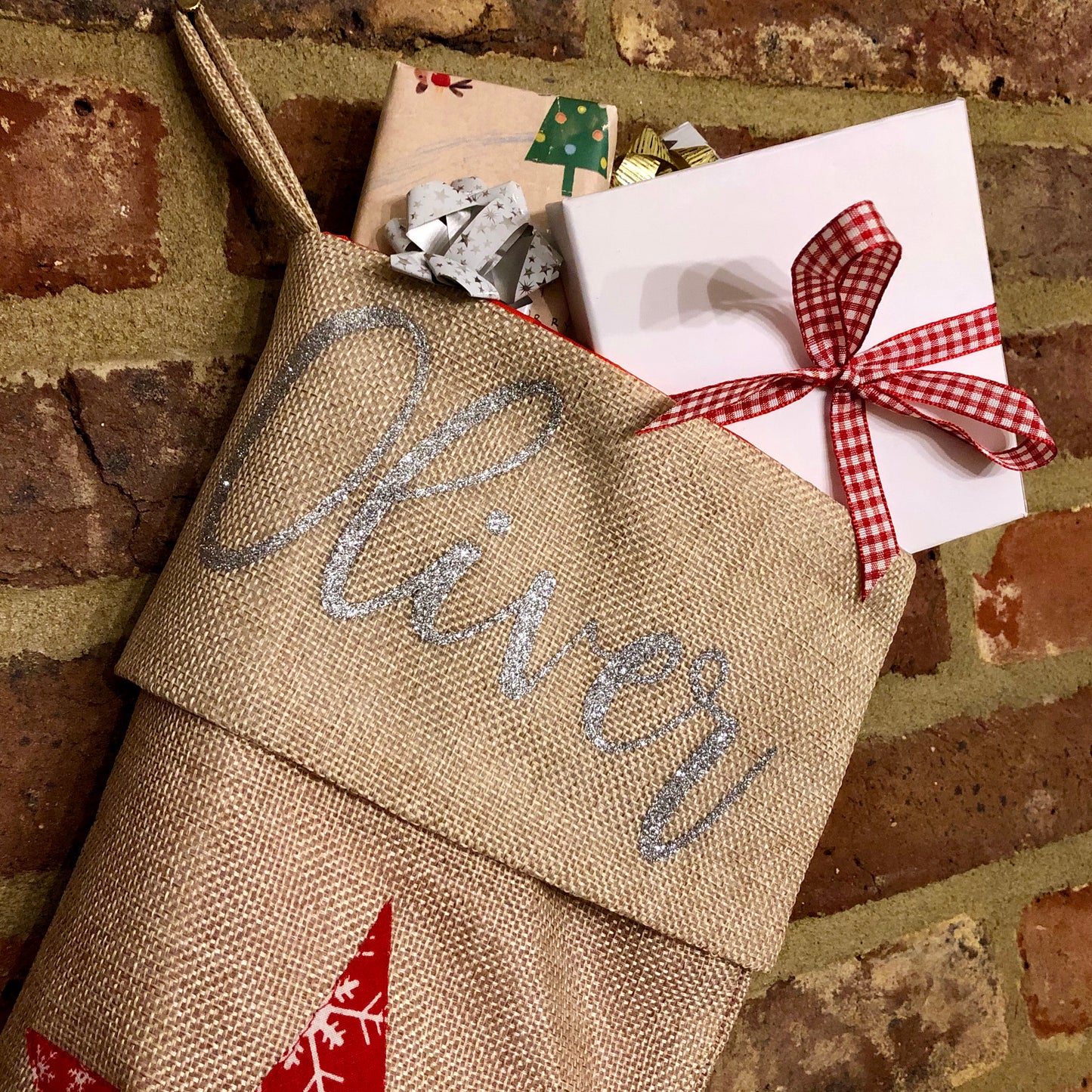 Hessian Star Stocking