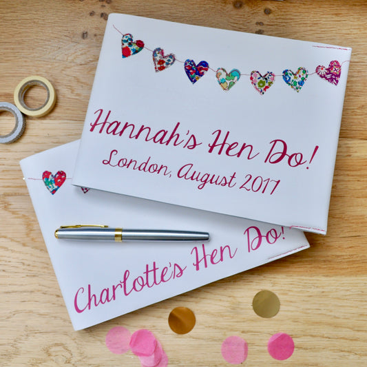 Liberty print 'Heart Bunting' Hen Party Journal