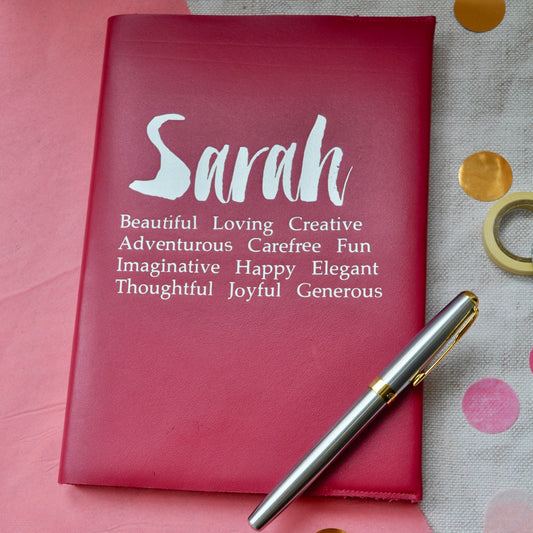Contemporary Personalised Leather Name Journal