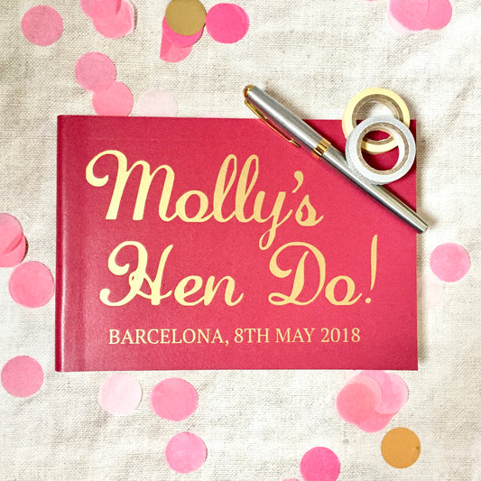 Script Style Hen Party Journal