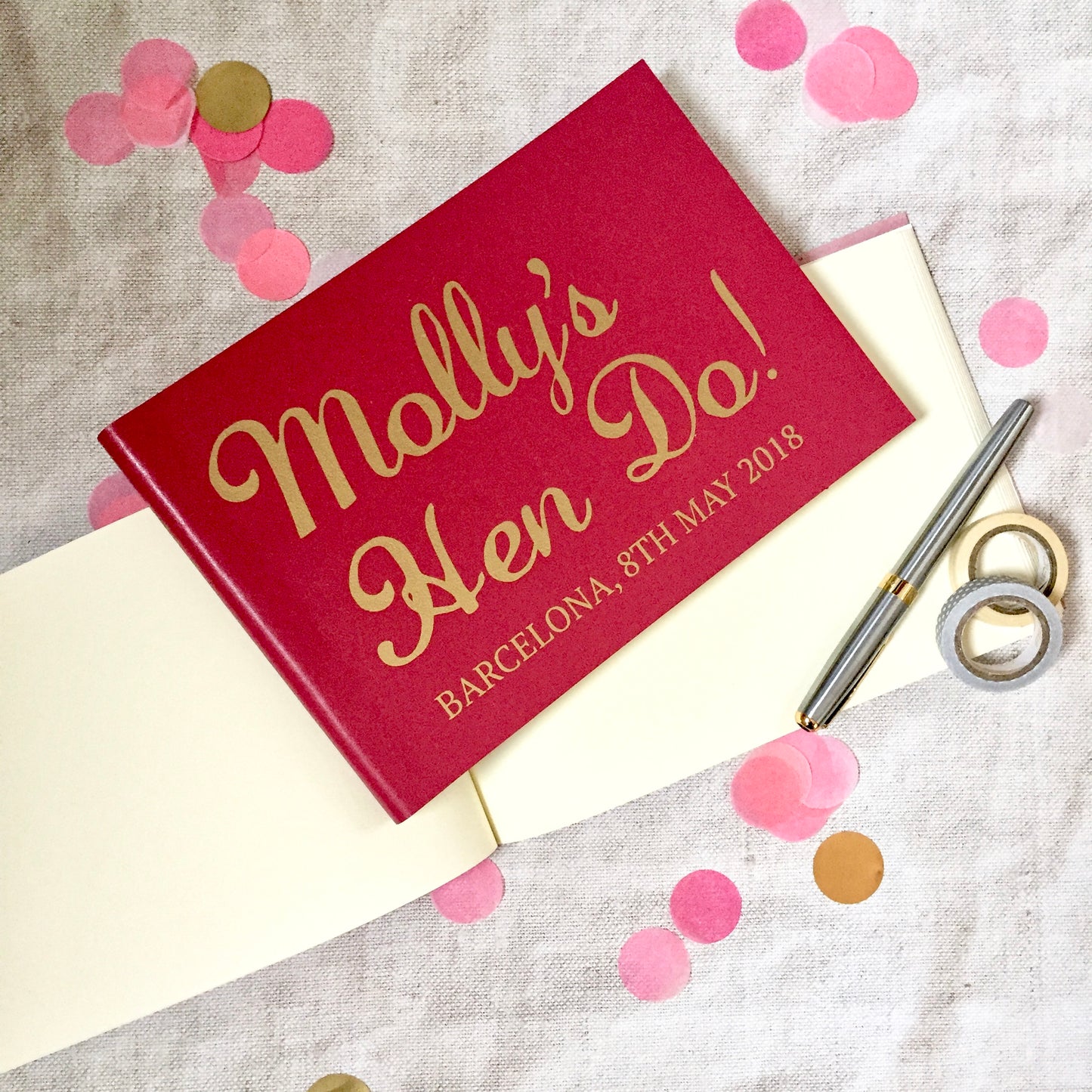 Script Style Hen Party Journal