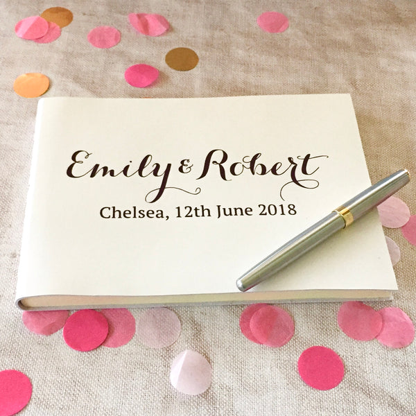 Personalised Calligraphy style Script Wedding Guest Book