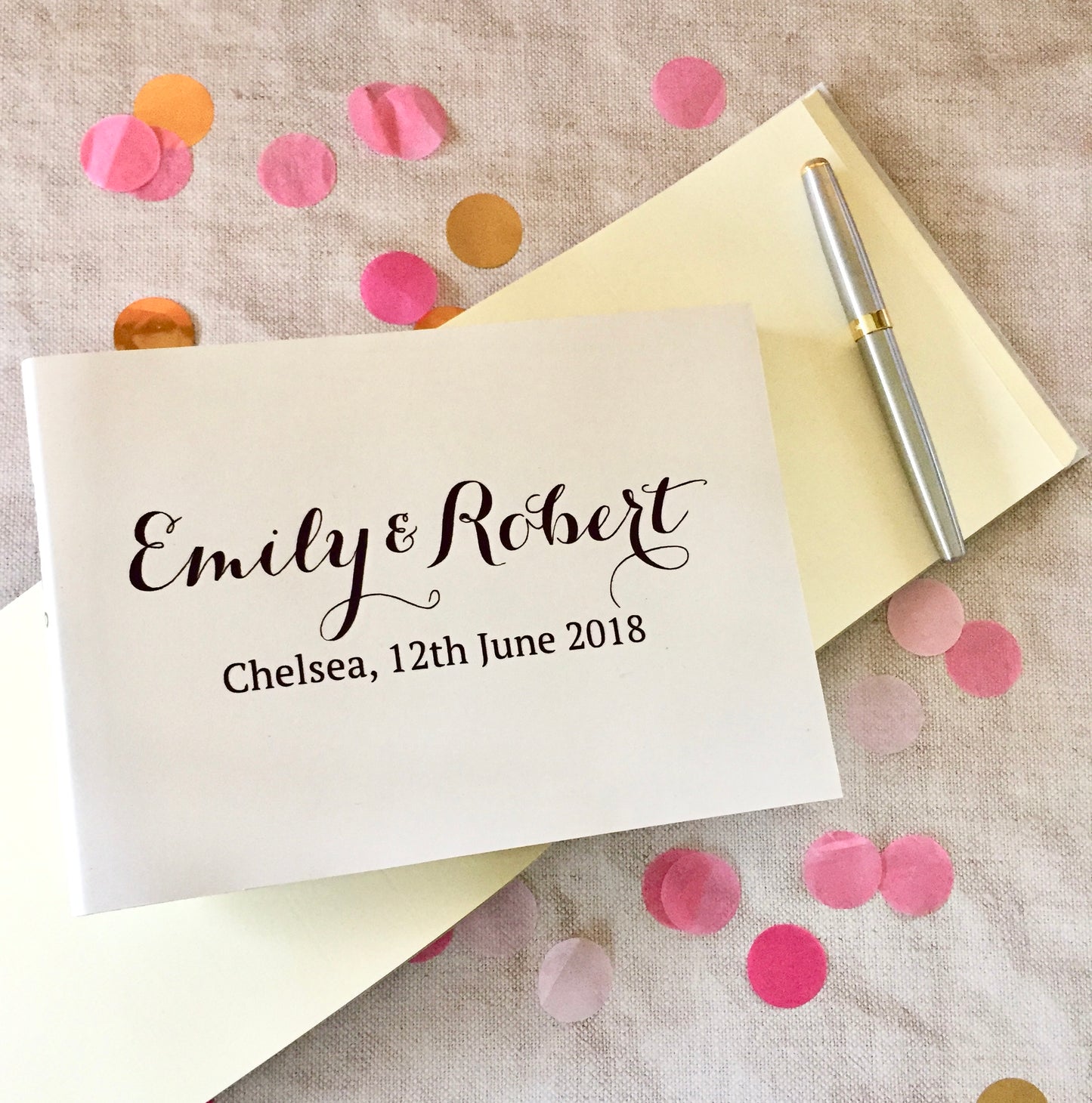 Personalised Calligraphy style Script Wedding Guest Book